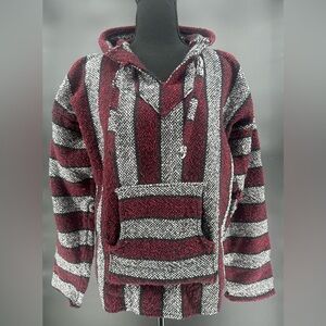 Large Mexican Hoodie Poncho Baja Hoodie Jerga Surfer Skater Hippie Unisex